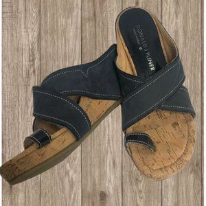 Donald J Pliner Geo navy Sandal Wedges size 7.5